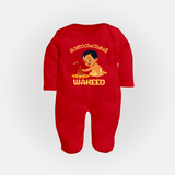 Little Pookalam Celebration Full Body Suit - RED - New Born (Chest 7.5")