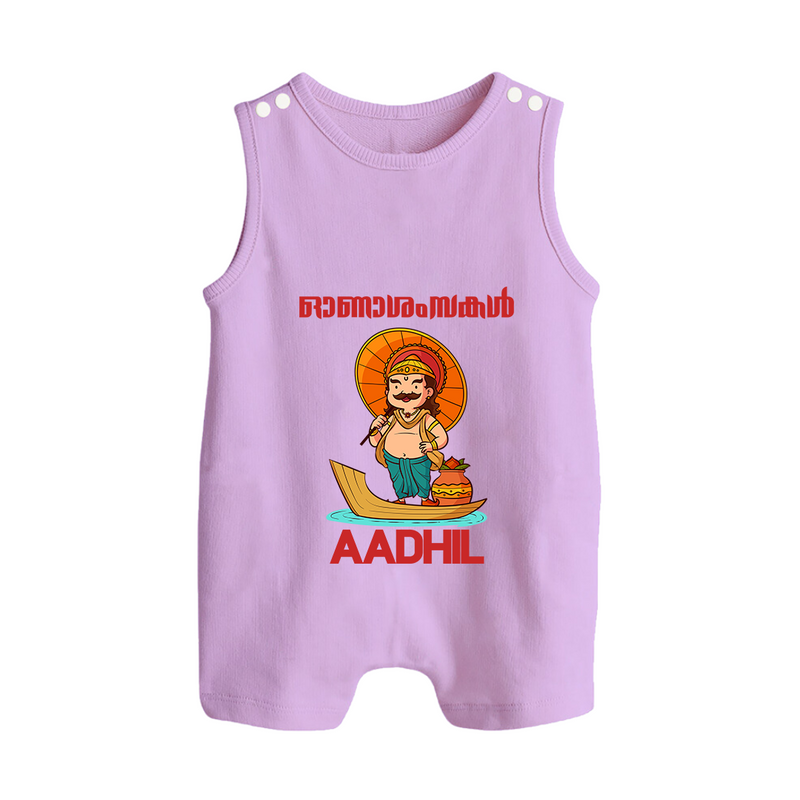 Onam Wishes Special Edition Romper Suit | Custom Baby Romper Suit for Onam - LILAC - 0 - 5 Months Old (Chest 18")