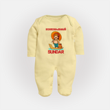 King Mahabali Welcome Full Body Suit - PASTEL YELLOW - New Born (Chest 7.5")
