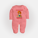 King Mahabali Welcome Full Body Suit - PEACH - New Born (Chest 7.5")