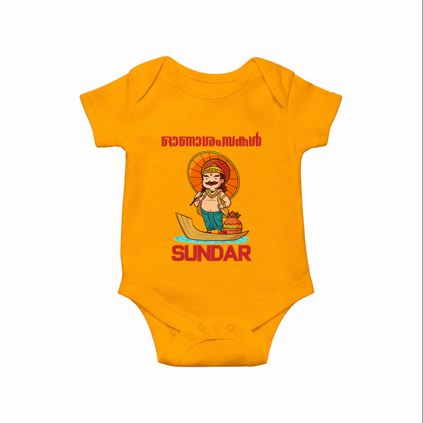 King Mahabali Welcome Romper - CHROME YELLOW - New Born (Chest 14")