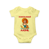 Onam Wishes Special Edition Romper / Onesie | Custom Baby Romper / Onesie for Onam - PASTEL YELLOW - New Born (Chest 14")