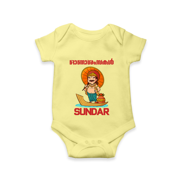 King Mahabali Welcome Romper - PASTEL YELLOW - New Born (Chest 14")