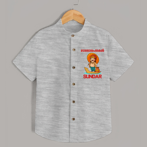 King Mahabali Welcome Shirt - GREY - 0 - 6 Months Old (Chest 23")