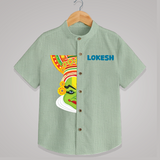 Kathakali Vibes - Customized Shirt For Kids - MINT GREEN - 0-6 Month Old (Chest 23")