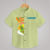 Kathakali Vibes - Customized Shirt For Kids - PASTEL GREEN - 0-6 Month Old (Chest 23")