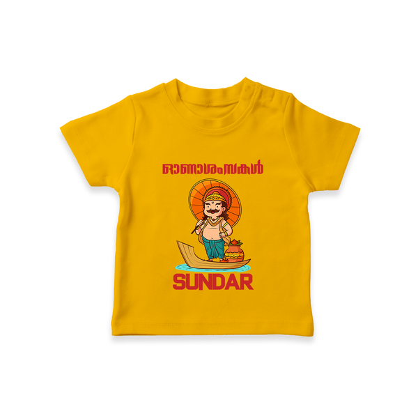 King Mahabali Welcome T Shirt - CHROME YELLOW - 0-5 Months Old (Chest 17")