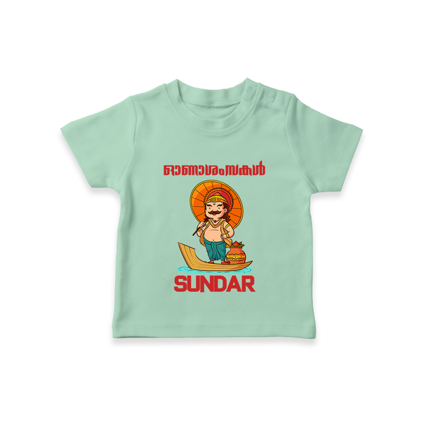 King Mahabali Welcome T Shirt - MINT GREEN - 0-5 Months Old (Chest 17")