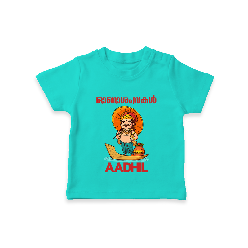 Onam Wishes Special Edition T-Shirt | Custom Baby T-Shirt for Onam - TEAL - 0-5 Months Old (Chest 17")