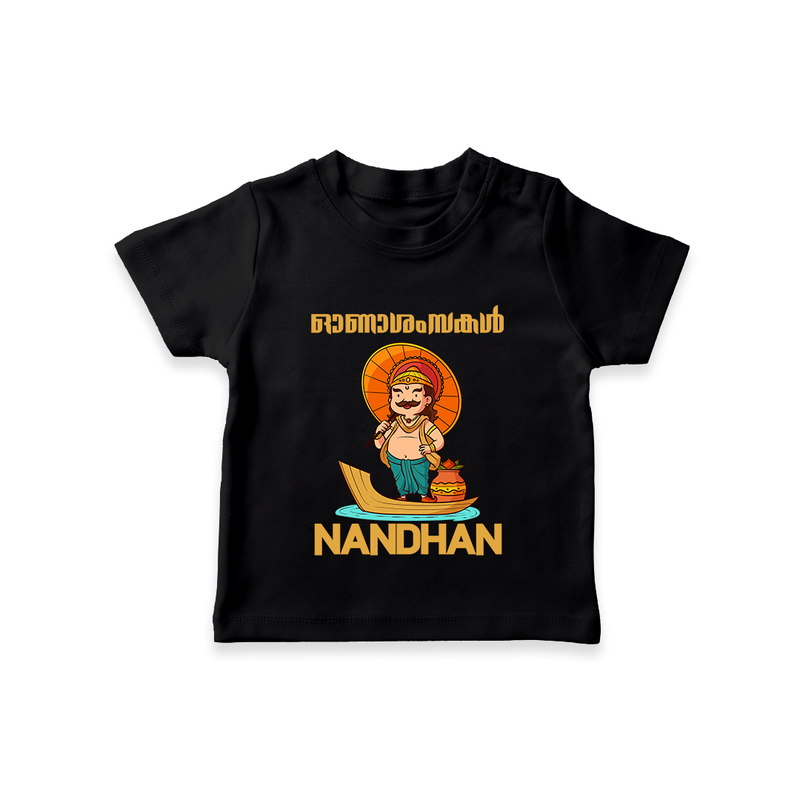Onam Wishes Special Edition T-Shirt | Custom Baby T-Shirt for Onam - BLACK - 0-5 Months Old (Chest 17")