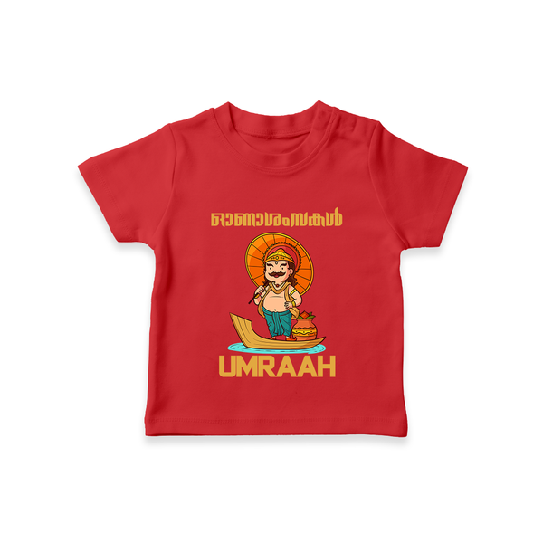 King Mahabali Welcome T Shirt - RED - 0-5 Months Old (Chest 17")