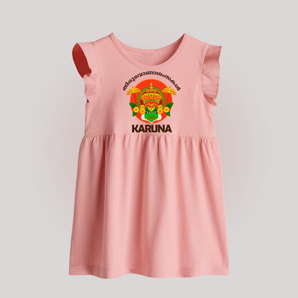 Kathakali Heritage Celebration Baby Frock - BABY PINK - 0 - 3 Months Old (Chest 17")