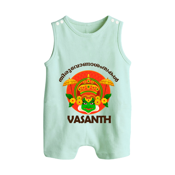 Kathakali Heritage Celebration Button Romper - MINT GREEN - New Born (Chest 18")