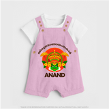 Thiruvonam Wishes Dungaree Set | Custom Baby Dungaree Set for Thiruvonam Celebration - BABY PINK - 0 - 5 Months Old (Chest 18")