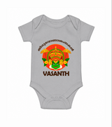 Kathakali Heritage Celebration Romper - GREY - New Born (Chest 14")