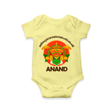 Thiruvonam Wishes Romper / Onesie | Custom Baby Romper / Onesie for Thiruvonam Celebration - PASTEL YELLOW - New Born (Chest 14")