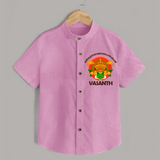 Kathakali Heritage Celebration Shirt - BABY PINK - 0 - 6 Months Old (Chest 23")