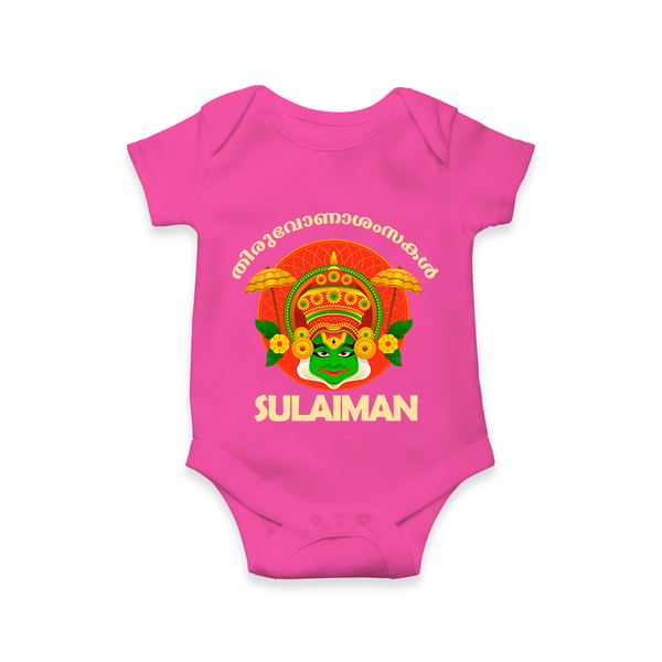 Kathakali Heritage Celebration Romper - HOT PINK - New Born (Chest 14")