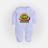 Traditional Onam Thiruvonam Emblem Full Body Suit - BABY BLUE - New Born (Chest 7.5")