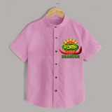 Traditional Onam Thiruvonam Emblem Shirt - BABY PINK - 0 - 6 Months Old (Chest 23")
