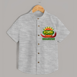 Traditional Onam Thiruvonam Emblem Shirt - GREY - 0 - 6 Months Old (Chest 23")