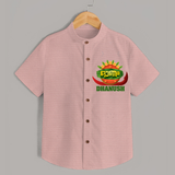 Traditional Onam Thiruvonam Emblem Shirt - PEACH - 0 - 6 Months Old (Chest 23")