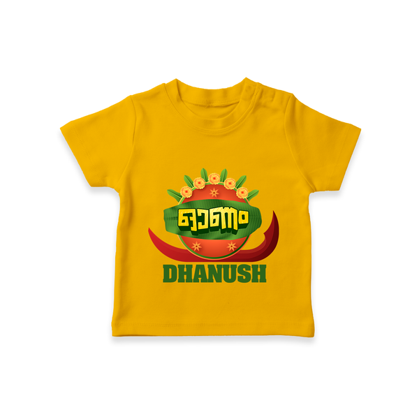 Traditional Onam Thiruvonam Emblem T Shirt - CHROME YELLOW - 0-5 Months Old (Chest 17")