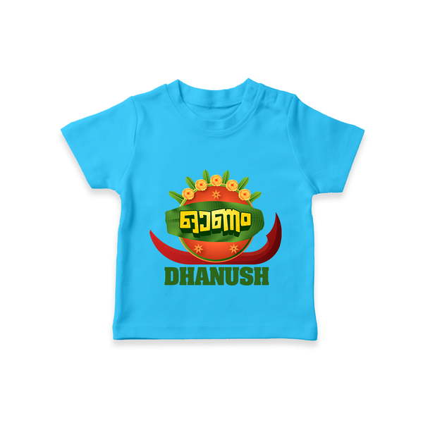 Traditional Onam Thiruvonam Emblem T Shirt - SKY BLUE - 0-5 Months Old (Chest 17")