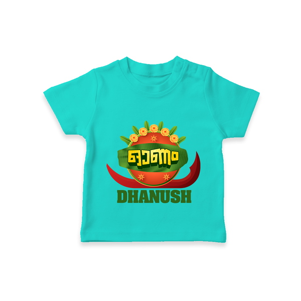 Traditional Onam Thiruvonam Emblem T Shirt - TEAL - 0-5 Months Old (Chest 17")