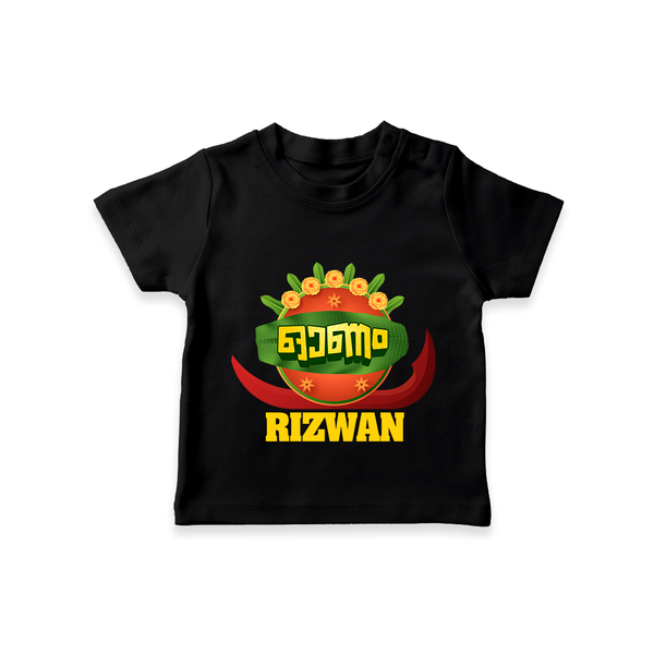 Traditional Onam Thiruvonam Emblem T Shirt - BLACK - 0-5 Months Old (Chest 17")