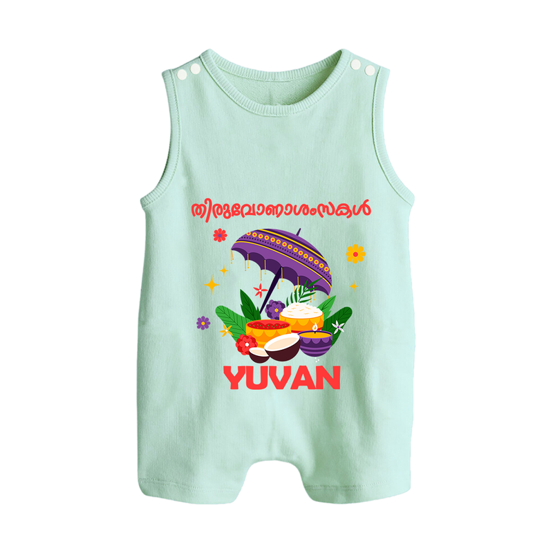 Thiruvonam Wishes Romper Suit | Thiruvonam Celebration With Romper Suit - MINT GREEN - 0 - 5 Months Old (Chest 18")