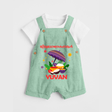 Thiruvonam Wishes Dungaree Set | Thiruvonam Celebration With Dungaree Set - MINT GREEN - 0 - 5 Months Old (Chest 18")