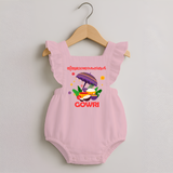 Royal Onam Feast Celebration Romper Frock - BABY PINK - 0 - 3 Months Old (Chest 19")