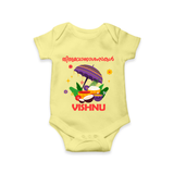 Royal Onam Feast Celebration Romper - PASTEL YELLOW - New Born (Chest 14")