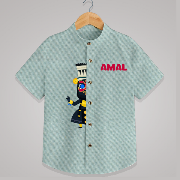 Celebrate Onam With Kathakali - Customized Shirt For Kids  - ARCTIC BLUE - 0-6 Month Old (Chest 23")