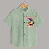 Royal Onam Feast Celebration Shirt - MINT GREEN - 0 - 6 Months Old (Chest 23")