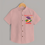 Royal Onam Feast Celebration Shirt - PEACH - 0 - 6 Months Old (Chest 23")