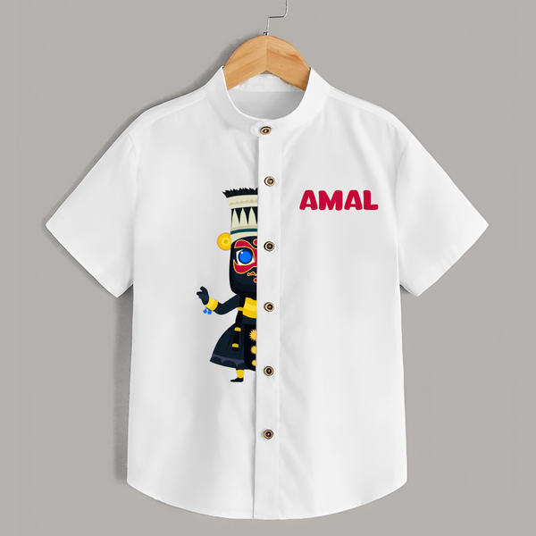 Celebrate Onam With Kathakali - Customized Shirt For Kids  - WHITE - 0-6 Month Old (Chest 23")