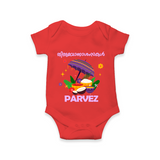 Royal Onam Feast Celebration Romper - RED - New Born (Chest 14")