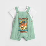 Onam Swag Mundu Melam and Me Dungaree Set | Personalized Baby Dungaree Set for Onam Style - MINT GREEN - 0 - 5 Months Old (Chest 18")