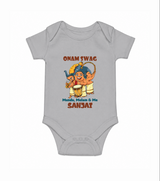 Onam Swag Chenda Melam Romper - GREY - New Born (Chest 14")