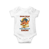 Onam Swag Chenda Melam Romper - WHITE - New Born (Chest 14")