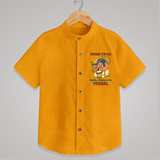 Onam Swag Mundu Melam and Me Shirt | Personalized Baby Shirt for Onam Style - CHROME YELLOW - 0 - 6 Months Old (Chest 23")