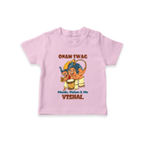 Onam Swag Mundu Melam and Me T-Shirt | Personalized Baby T-Shirt for Onam Style - BABY PINK - 0-5 Months Old (Chest 17")