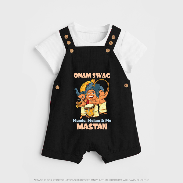 Onam Swag Chenda Melam Dungaree - BLACK - 0 - 5 Months Old (Chest 18")