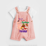 My First Onam Sadhya Celebration Dungaree - PEACH - 0 - 5 Months Old (Chest 18")