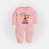 My First Onam Sadhya Celebration Full Body Suit - BABY PINK - New Born (Chest 7.5")