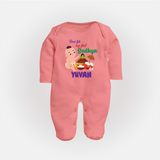 My First Onam Sadhya Celebration Full Body Suit - PEACH - New Born (Chest 7.5")