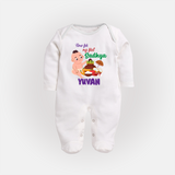 My First Onam Sadhya Celebration Full Body Suit - WHITE - New Born (Chest 7.5")