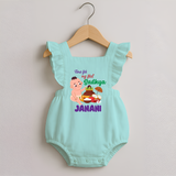 My First Onam Sadhya Celebration Romper Frock - MINT GREEN - 0 - 3 Months Old (Chest 19")